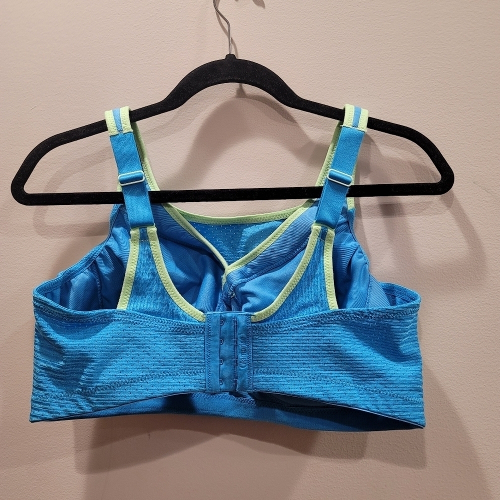 Sz 40DD Blue Green Glamorise Double Layer Custom High Impact Bra - Picture 4 of 11